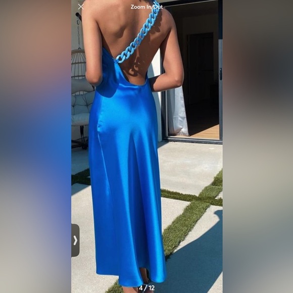 Gianni Bini Dresses & Skirts - Gianni Bini x Jess Southern Shelby One Shoulder Chain Satin Sheath Midi Dress 4
